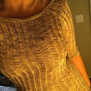 gold sparkle Bebe dress